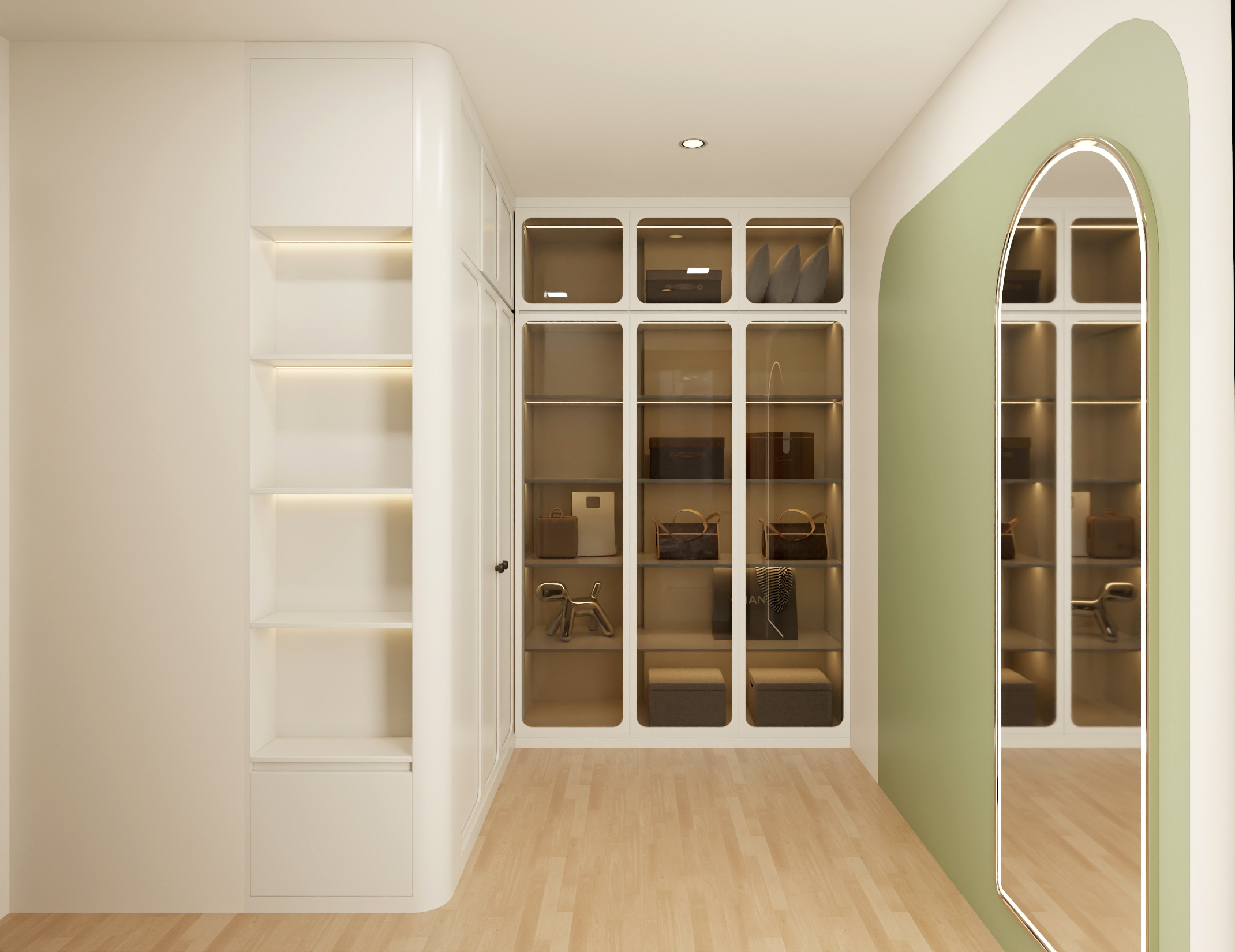 Kệ treo tường và giường tầng trong nhà nhỏ giúp tận dụng chiều cao hiệu quả