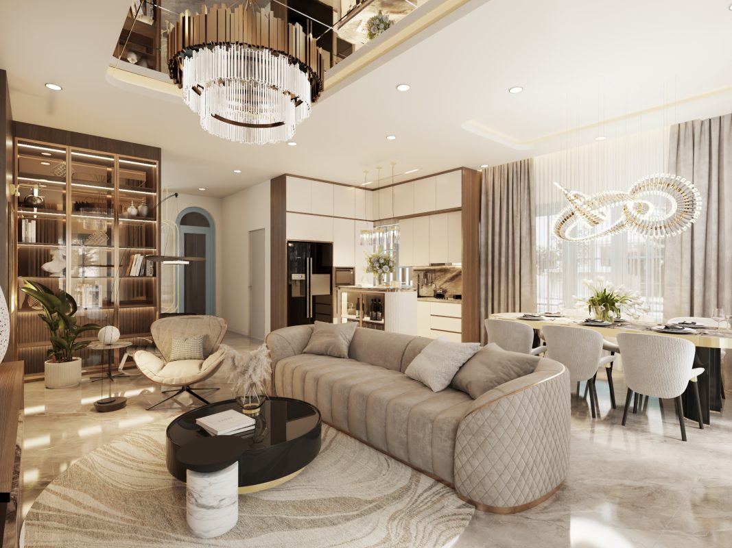 Nội thất luxury với chất liệu cao cấp