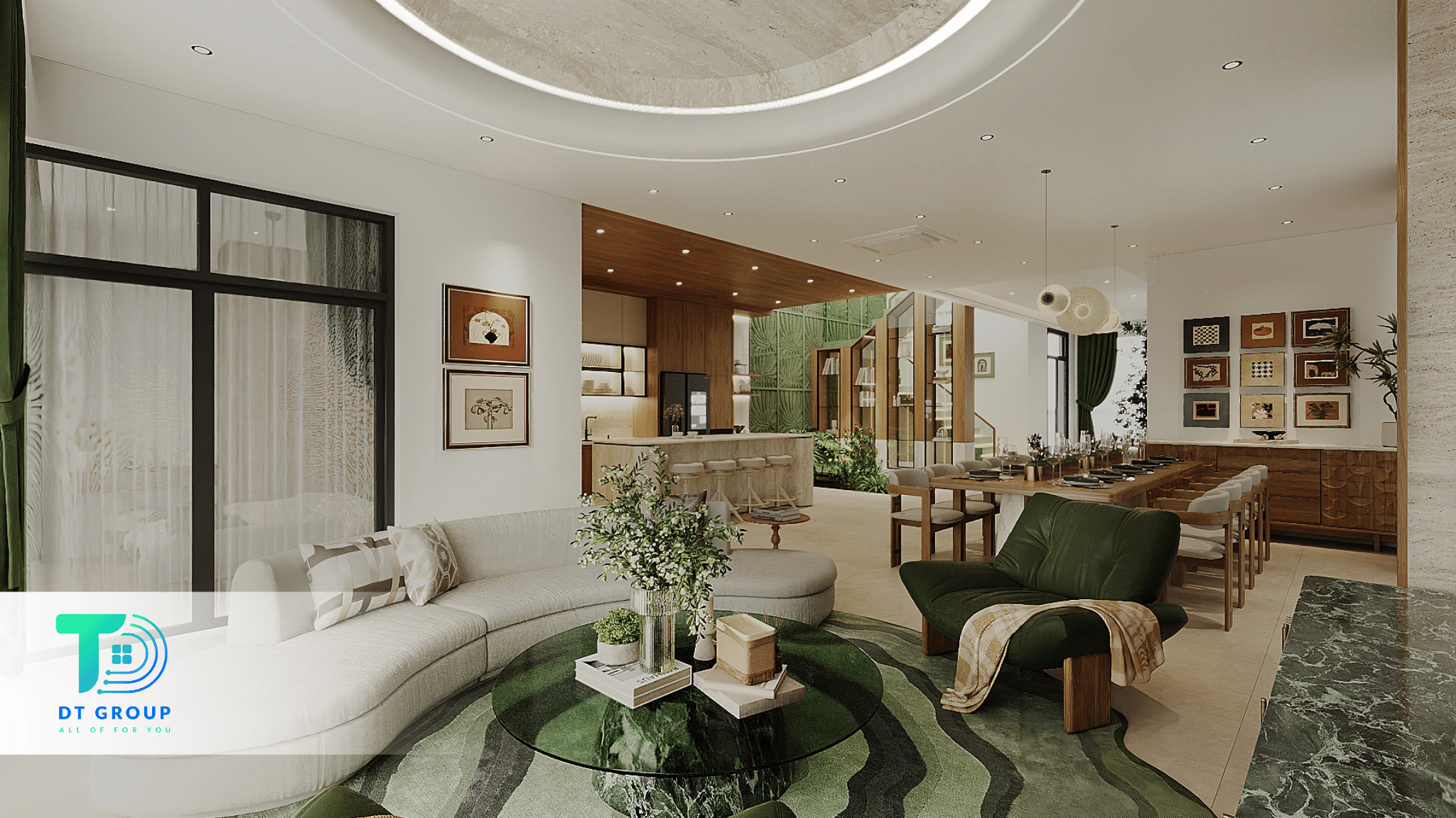 PHOI CANH 3D THANH HUONG ( PHONG CÁCH Mid Century Modern ) diện tích 448.9m2